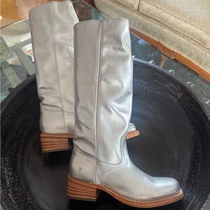 Frye Silver Heeled Leather Boots